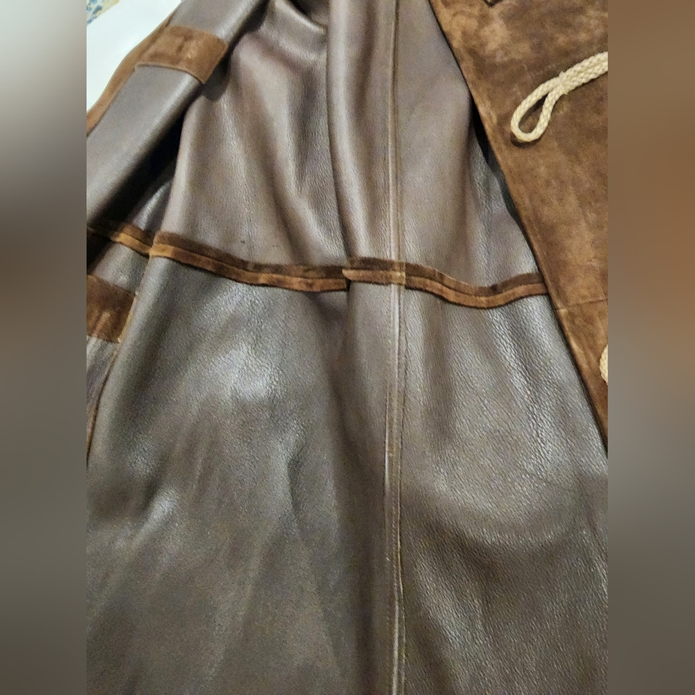 Ralph Lauren polo Vintage Leather Duffle coat hoodie Excellent condition Trench - Picture 7 of 12